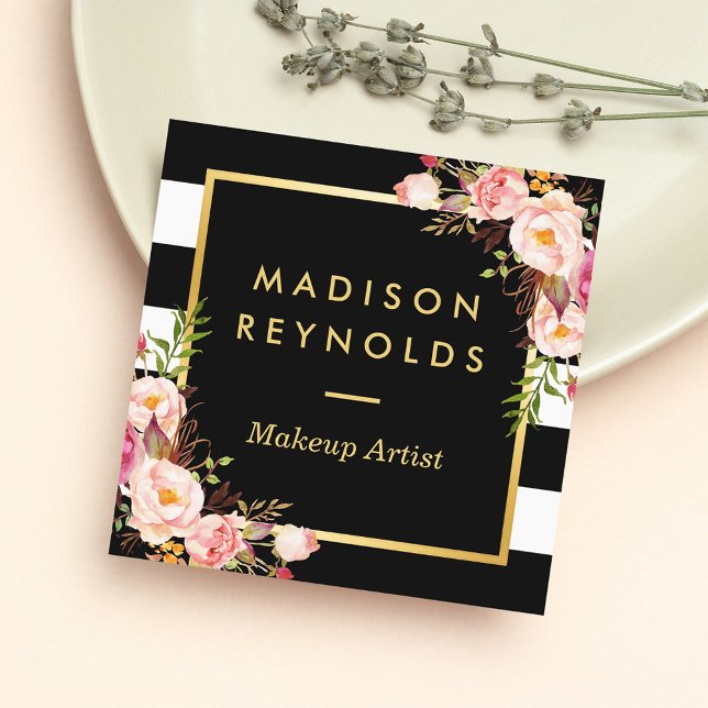 Die Schwarz-weißen Streifen sind aus Blumen Quadratische Visitenkarte (Von Creator hochgeladen)