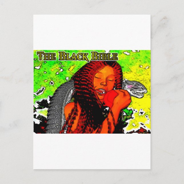 "Die schwarze Bibel": Adam & Eve Postkarte (Vorderseite)