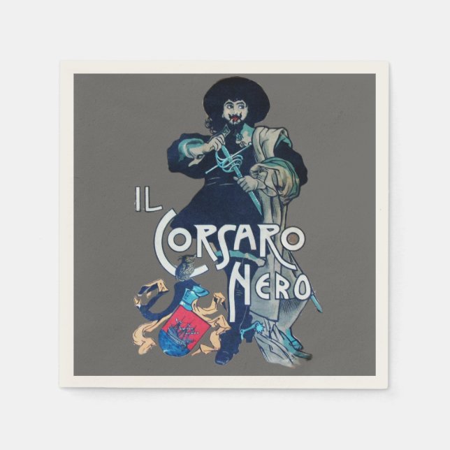 DIE SCHWARZE CORSAIR grau Serviette (Vorderseite)