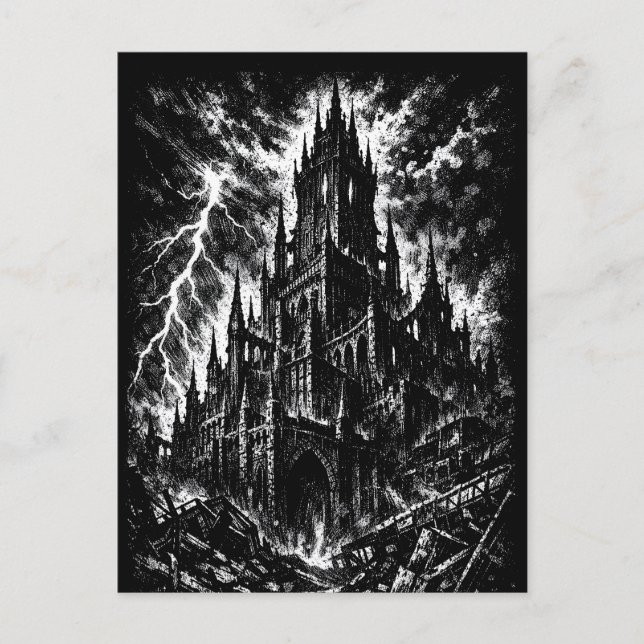 Die Schwarze Festung von BurnsInHell Postkarte (Vorderseite)