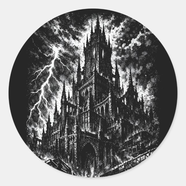 Die Schwarze Festung von BurnsInHell Runder Aufkleber (Vorderseite)