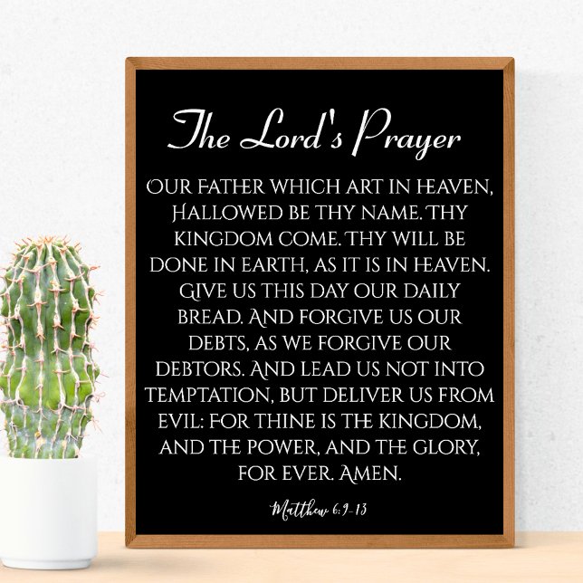 Die schwarze Gebetspresse des Herrn Poster (The Lord's Prayer Black Print)