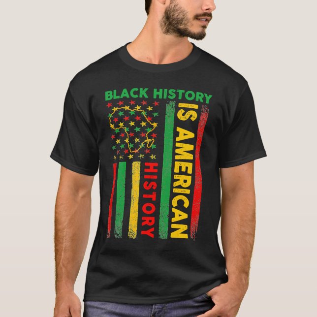 Die schwarze Geschichte ist das patriotische Afrik T-Shirt (Vorderseite)