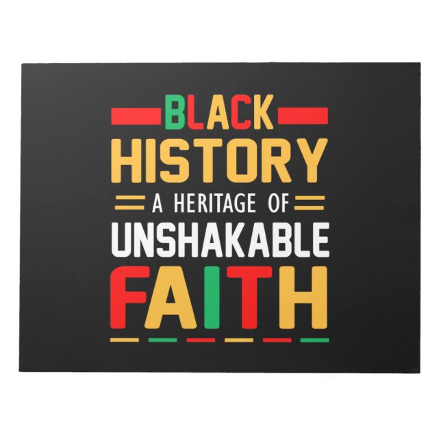 Die schwarze Geschichte ist ein Erbe des unerschüt Notizblock (Vorderseite)