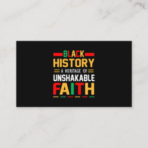 Die schwarze Geschichte ist ein Erbe des unerschüt Visitenkarte