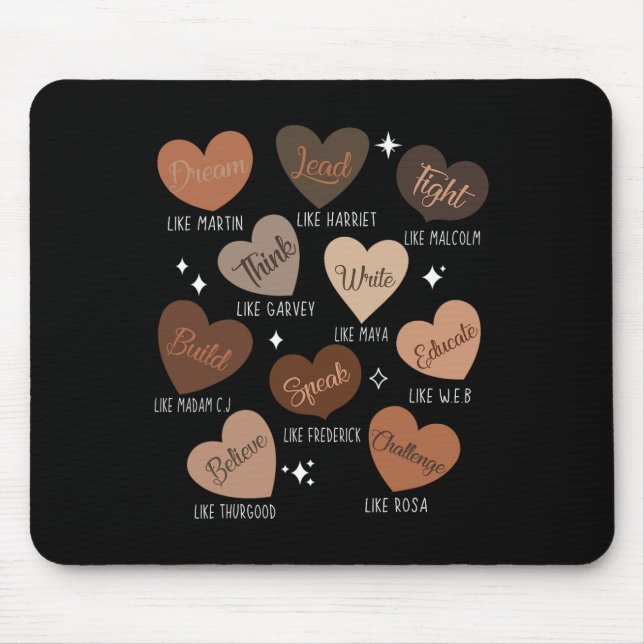 Die schwarze Geschichte mit einer ausgebildeten Fü Mousepad (Vorne)