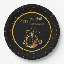 Die Schwarze goldene Uhr jedes Jahres ist glücklic