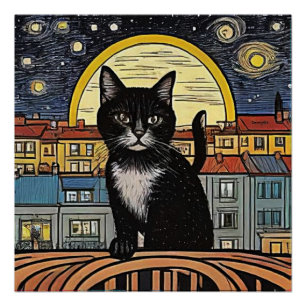 Die schwarze Katze 4 Poster