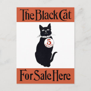 Die schwarze Katze - das Vintage-Poster Postkarte