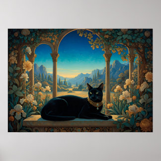 Die schwarze Katze der goldenen Loggia Poster