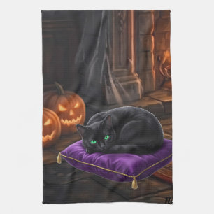 Die schwarze Katze der Vampir-Mädchen namens Mitte Geschirrtuch