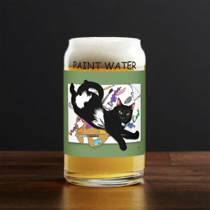 Die schwarze Katze des Künstlers Dosenglas