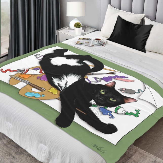 Die schwarze Katze des Künstlers Fleecedecke (Von Creator hochgeladen)