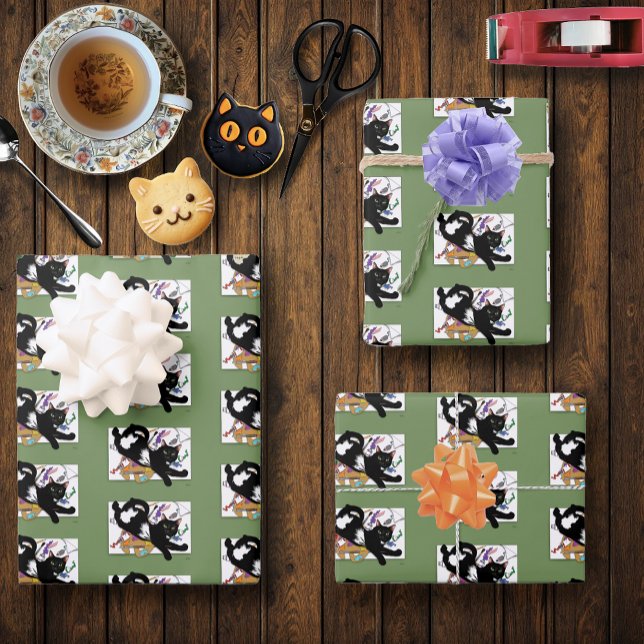 Die schwarze Katze des Künstlers Geschenkpapier Set (Von Creator hochgeladen)