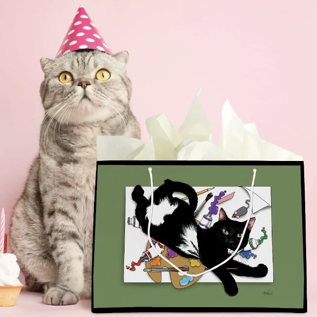 Die schwarze Katze des Künstlers Große Geschenktüte (Von Creator hochgeladen)