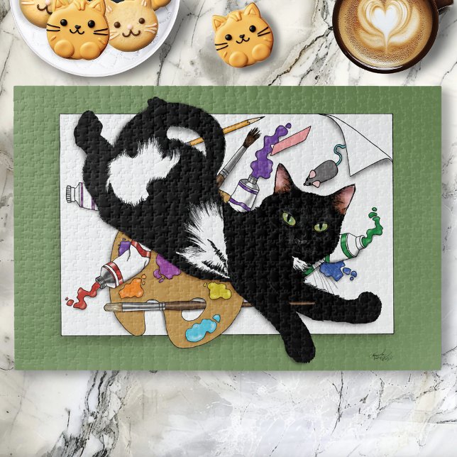 Die schwarze Katze des Künstlers Puzzle (Von Creator hochgeladen)