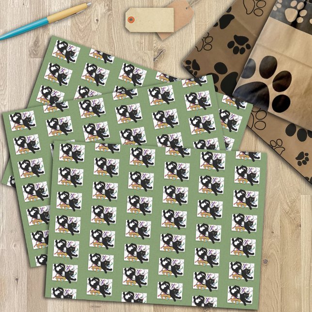 Die schwarze Katze des Künstlers Seidenpapier (Von Creator hochgeladen)