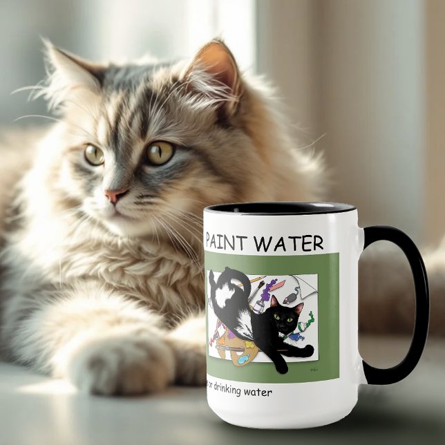 Die schwarze Katze des Künstlers Tasse (Von Creator hochgeladen)