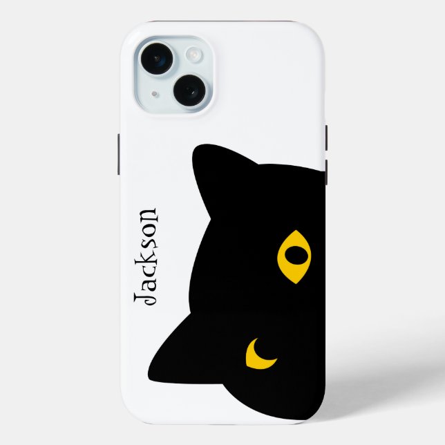 Die schwarze Katze, die dich mit goldenen Augen an Case-Mate iPhone Hülle (Rückseite)