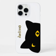 Die schwarze Katze, die dich mit goldenen Augen be