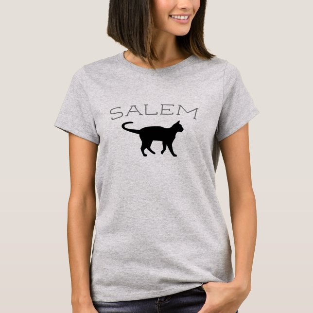 Die schwarze Katze Hexen Salems Massachusetts T-Shirt (Vorderseite)