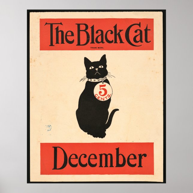 Die schwarze Katze im Dezember 1890er Poster (Vorne)