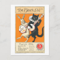 Die Schwarze Katze, März 1896, Vintage Katzenkunst