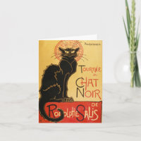 Die schwarze Katze schreibt Card