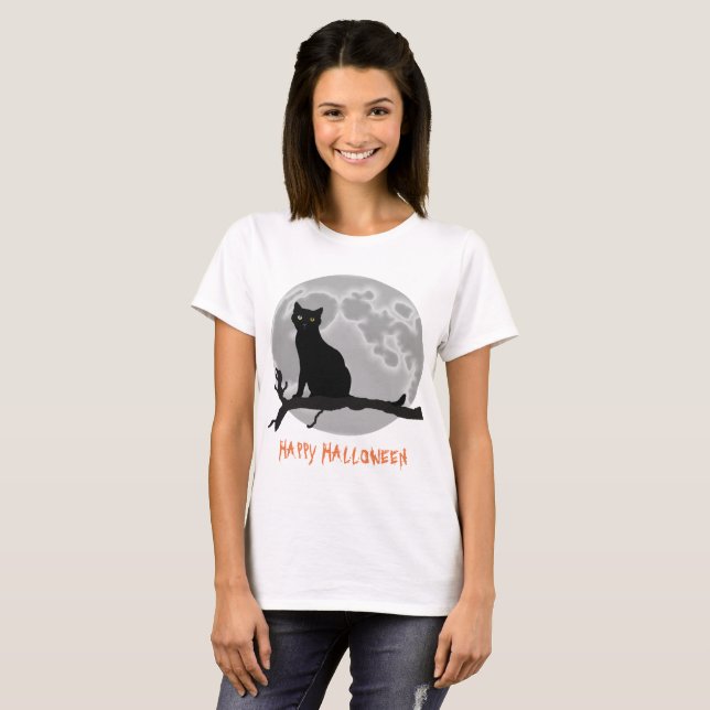 Die schwarze Katze T-Shirt (Vorne ganz)