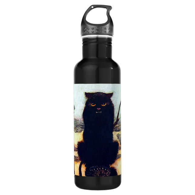 Die schwarze Katze Trinkflasche (Vorderseite)