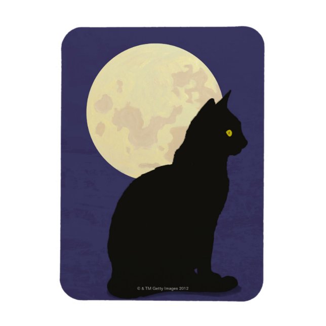 Die schwarze Katze und der Mond Magnet (Vertikal)