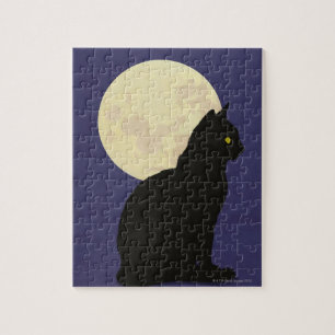 Die schwarze Katze und der Mond Puzzle