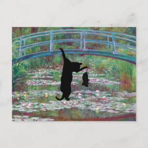 Die schwarze Katze und Maus hängen Postkarte