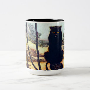 Die schwarze Katze Zweifarbige Tasse
