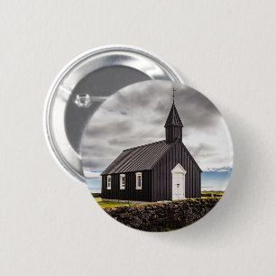 Die Schwarze Kirche Budir, Island Button