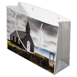 Die Schwarze Kirche Budir, Island Große Geschenktüte