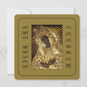 DIE SCHWARZE MADONNA KATHOLIC PRAYER CARD EINLADUNG