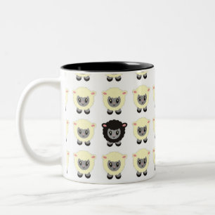 Die schwarze Schaf-Tasse Zweifarbige Tasse