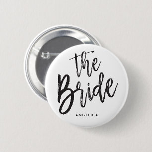 Die schwarze Skript-Art-kundenspezifische Hochzeit Button