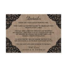 Die schwarze Spitze der rustikalen Hochzeitskollek