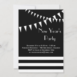 Die schwarze u. weiße Party Einladung des neuen