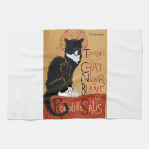 Die schwarze und weiße Katze Geschirrtuch