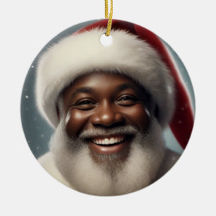 Die schwarze Weihnachtsfamilie kann sich anpassen Keramik Ornament