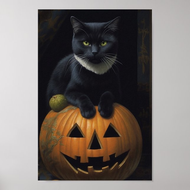 Die schwarzen Katzen Pumpkin Poster (Vorne)
