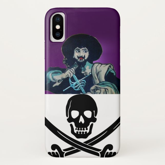 DIE SCHWARZEN KORSAIR-SKULL-GESCHALTETEN SCHWERTER Case-Mate iPhone HÜLLE (Rückseite)