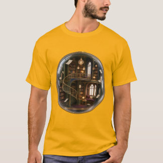 Die schwebende Bibliothek Surreal Fantasy Art T-Shirt