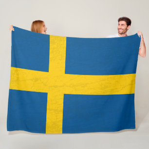 Die schwedische Flagge - ein Tapisserie des schwed Fleecedecke