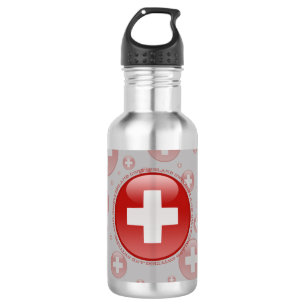 Die Schweiz-Blasen-Flagge Trinkflasche