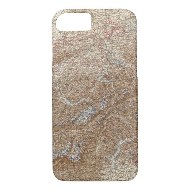 Die Schweiz, die Schweiz-Atlas-Karte Case-Mate iPhone Hülle (Rückseite)