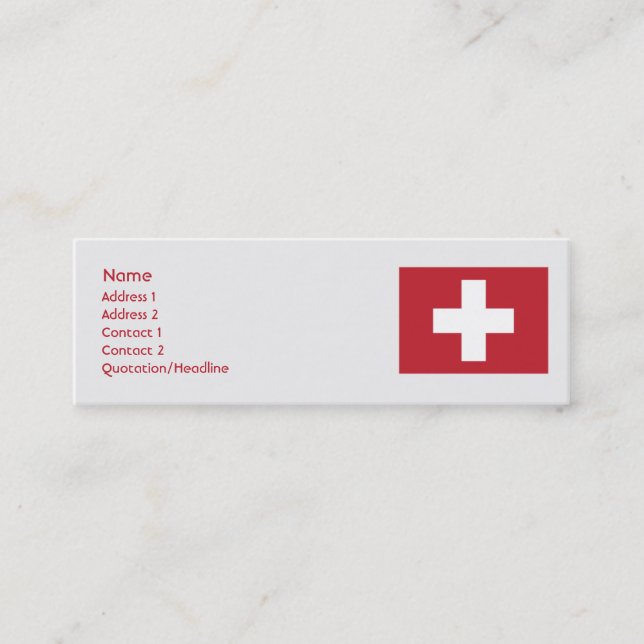 Die Schweiz - dünn Mini Visitenkarte (Vorderseite)